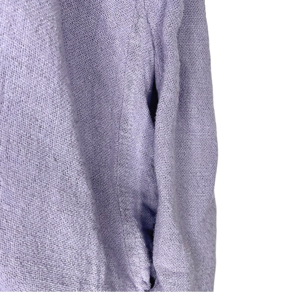 Black Crane Lavender Linen Blend Pleated Cocoon Midi Dress - Small - Picture 10 of 12